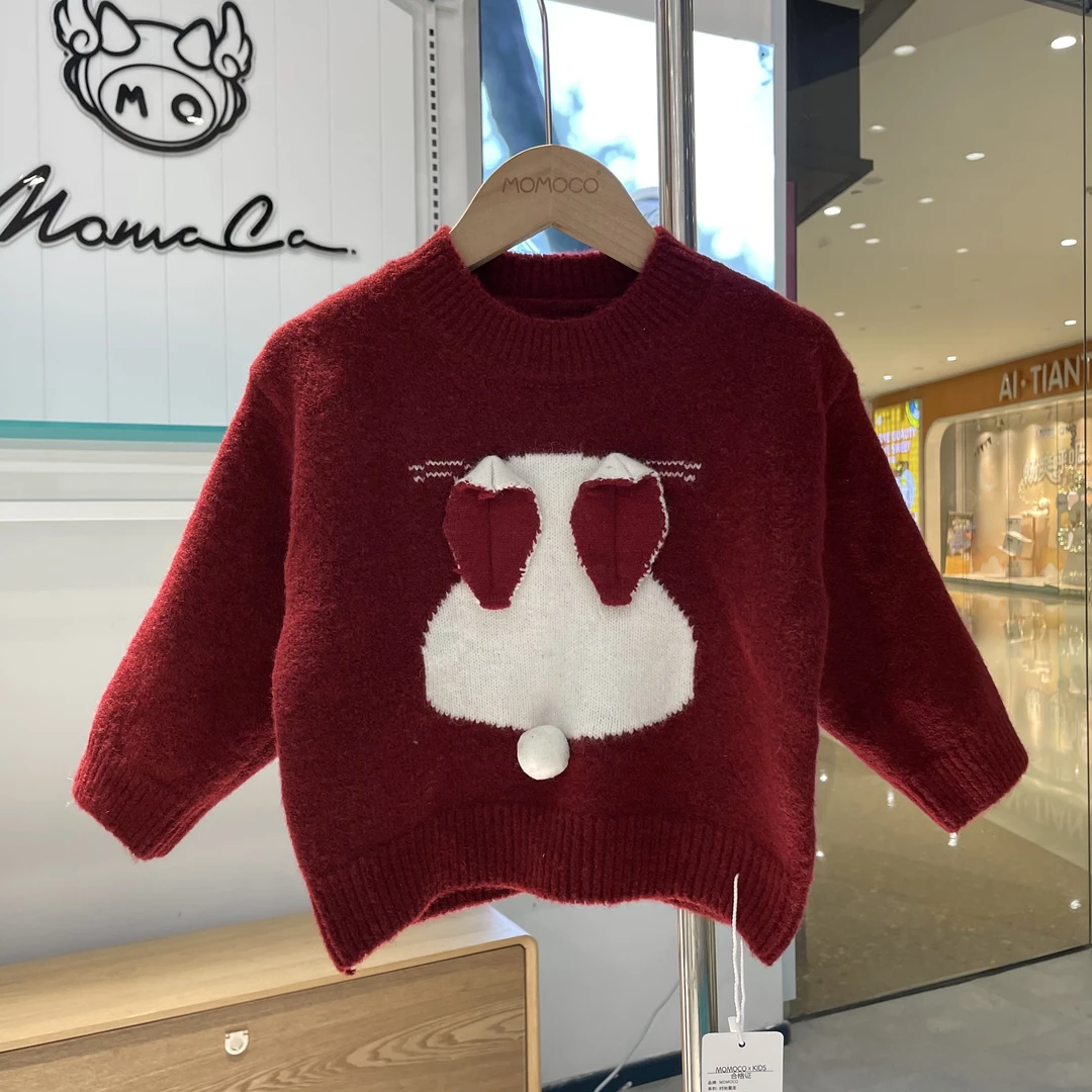 MOMOCO冬季新款女童百搭甜美可爱兔子毛衣75830230131