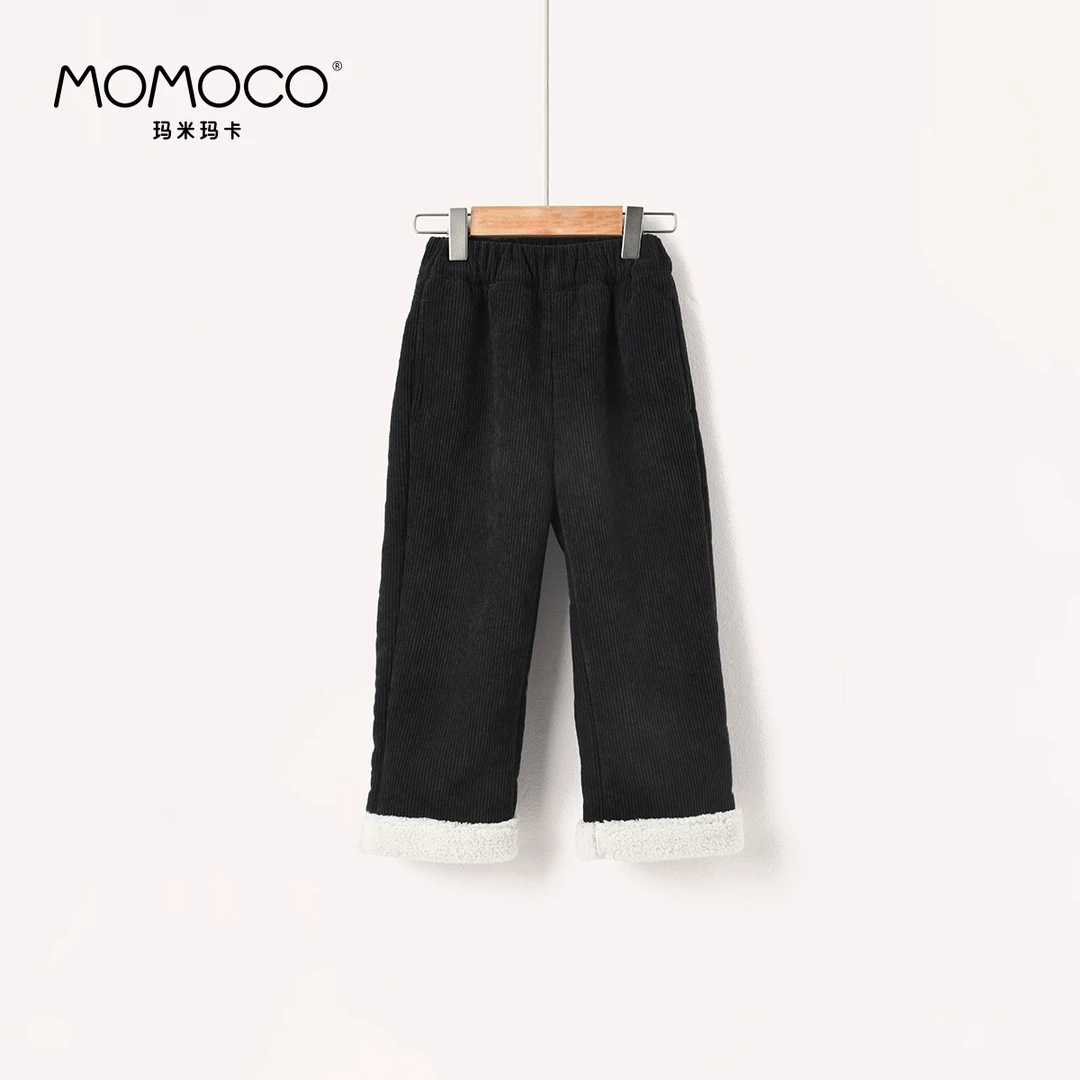MOMOCO冬季女童毛毛边加绒布裤加厚裤子79830354015