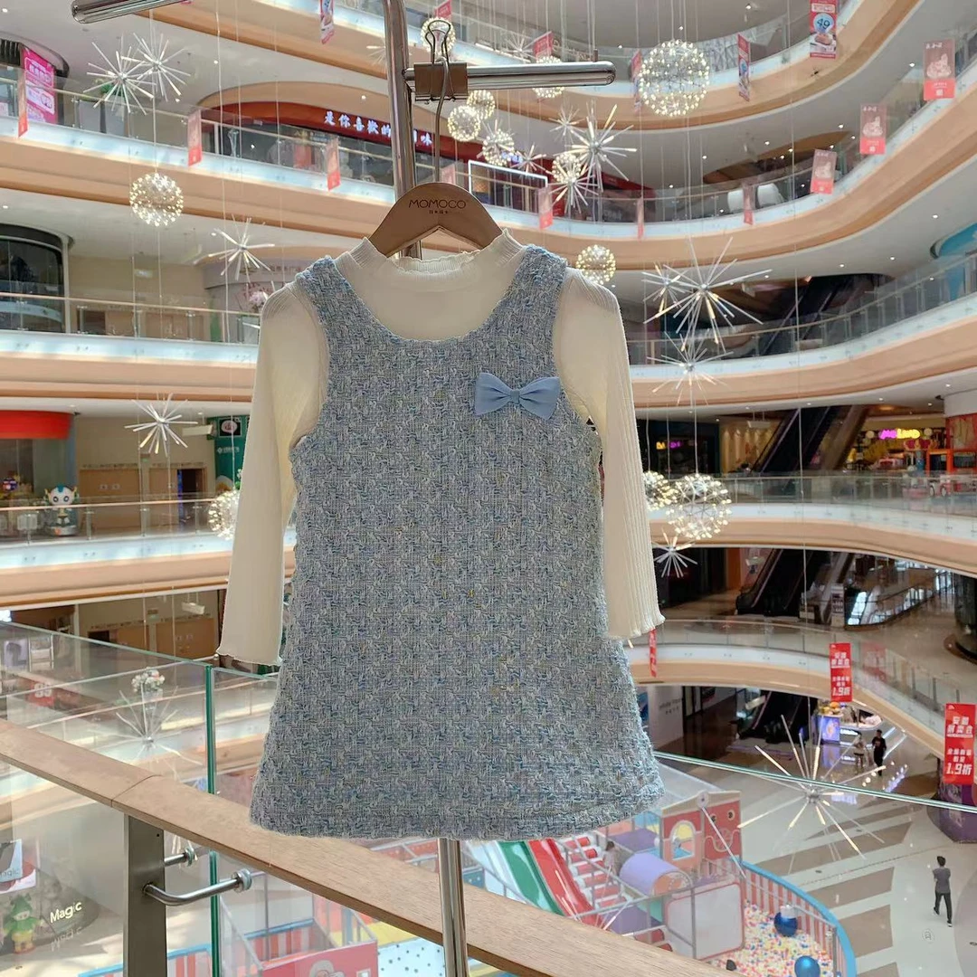 MOMOCO女童春季欧若风新款洋气定制小香风背心裙75730470003