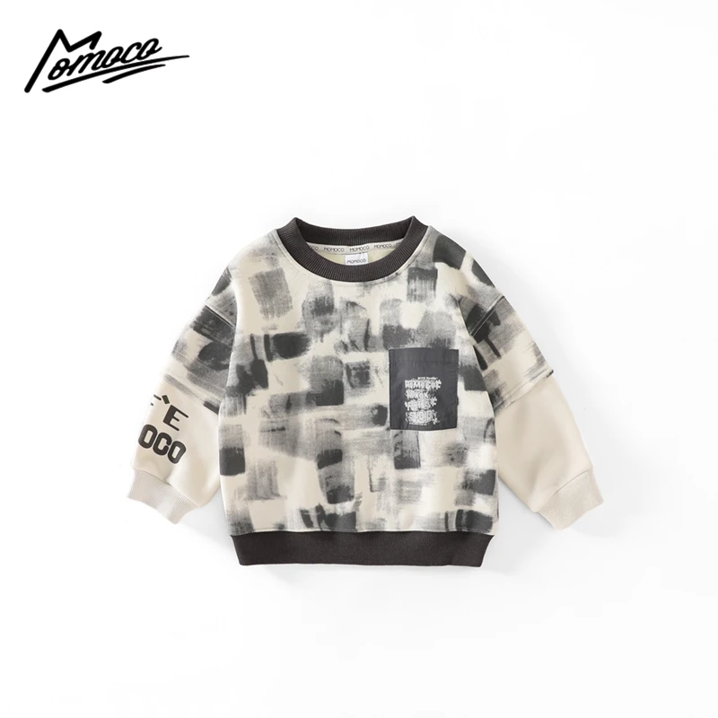 MOMOCO冬季新款男童韩版休闲假两件加绒卫衣75430232041