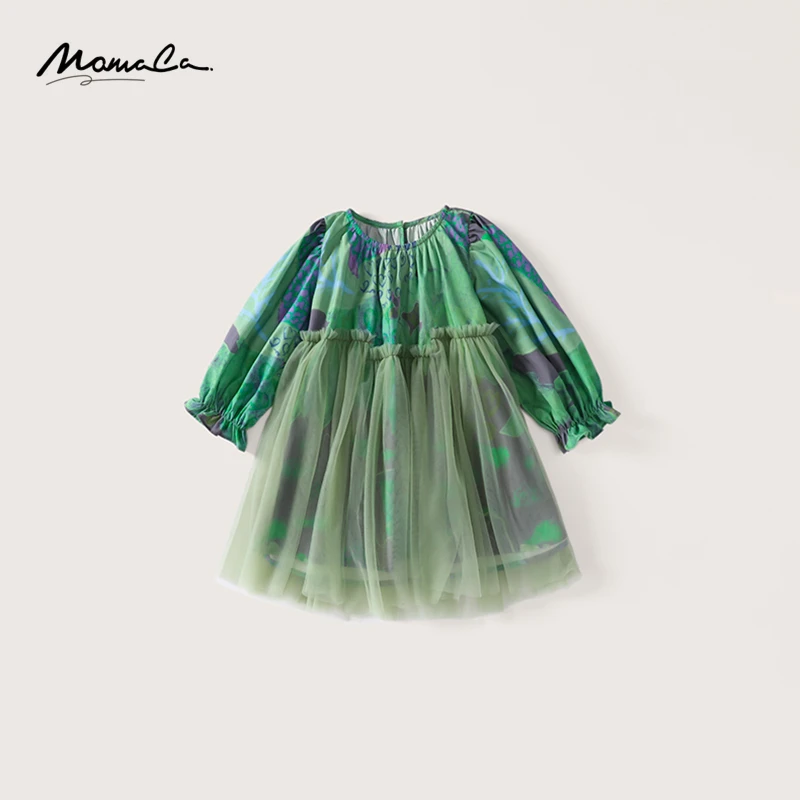 MOMOCO女童秋季森林的秘密拼纱连衣裙75730471011
