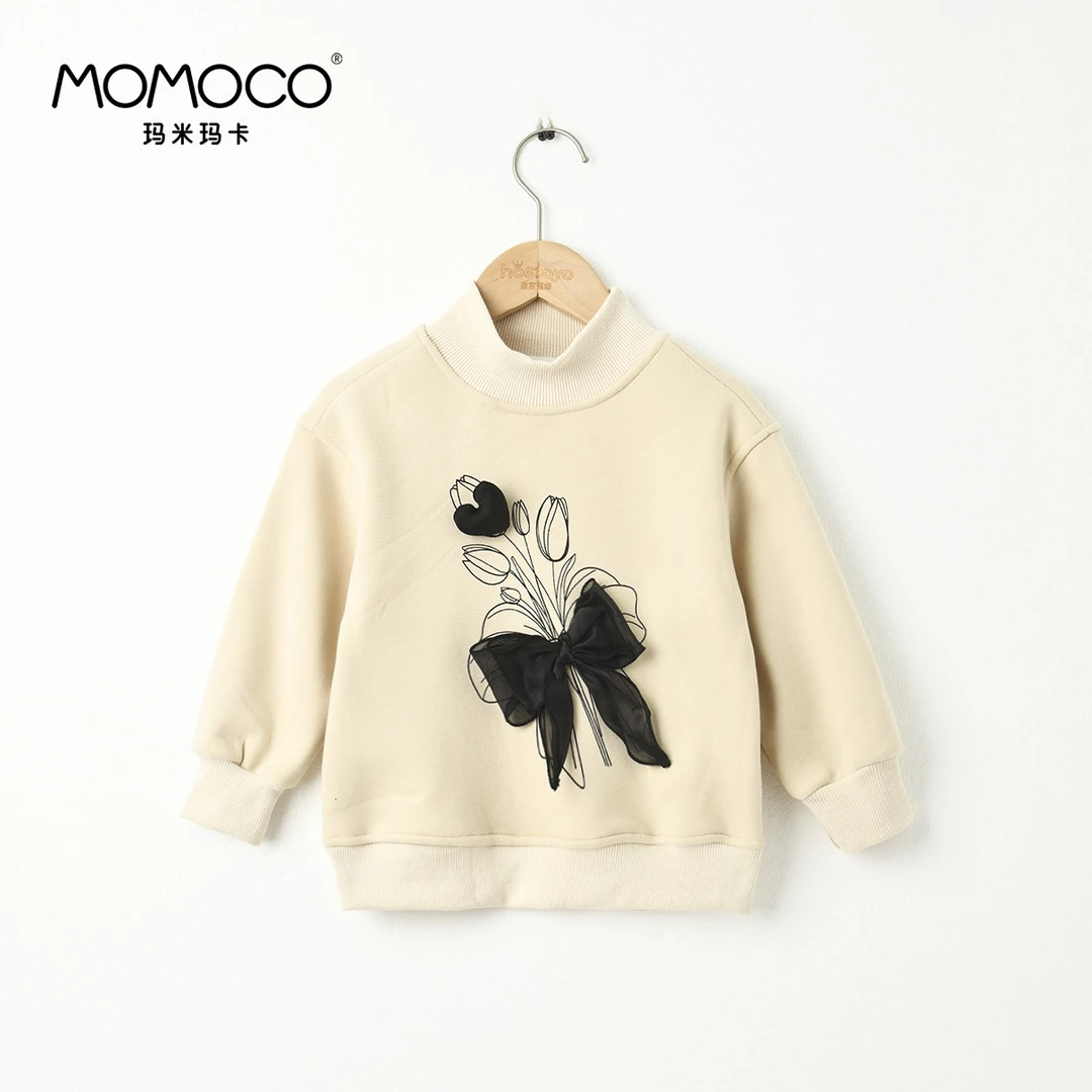 MOMOCO女童冬季蝴蝶结韩版加绒卫衣79830232029