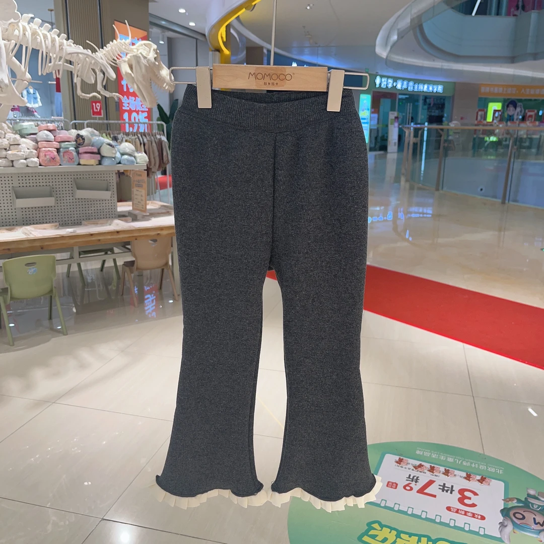 MOMOCO女童冬季洋气百搭蝴蝶结韩版加绒打底裤76830360211