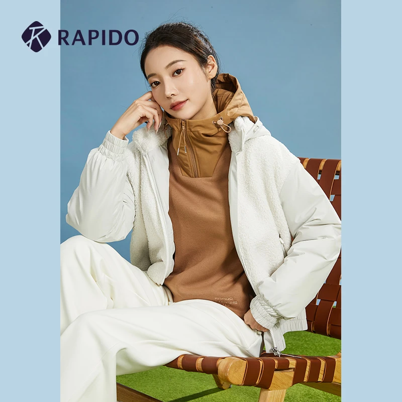 Rapido2025秋冬新款女款宽松可脱卸帽夹克休闲外套CP3939O40防寒