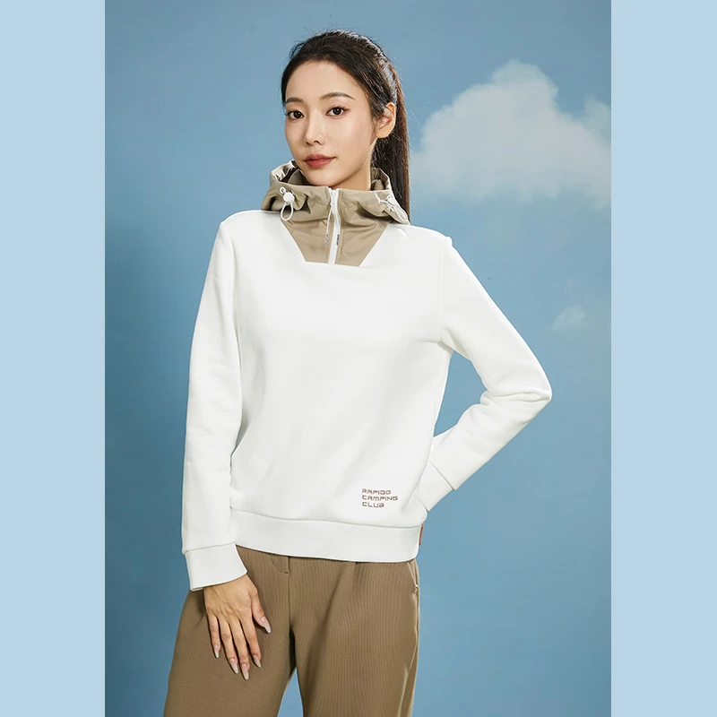 Rapido秋冬新款女子O系列户外风潮刺绣印花连帽卫衣CP3941O40