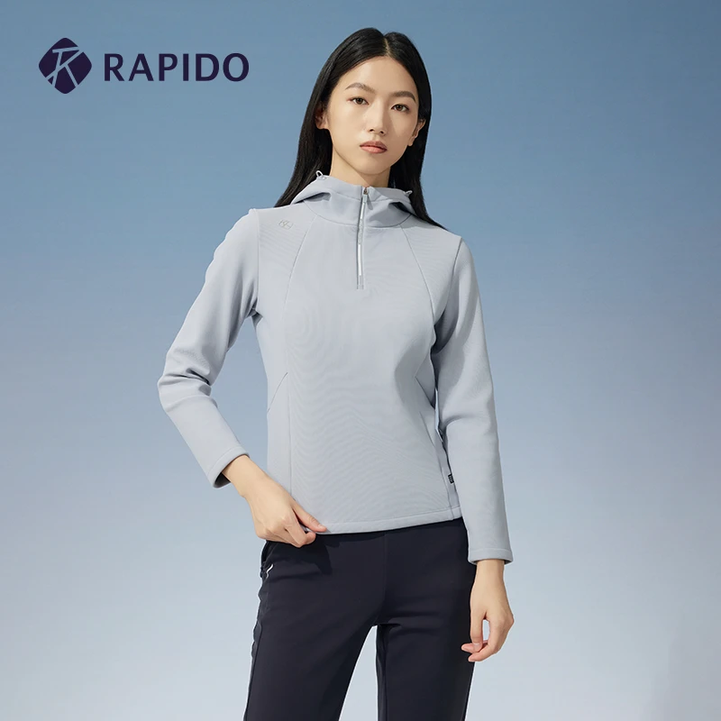 Rapido2025年秋季新款女士半拉连帽运动休闲加绒长袖CP4941E03