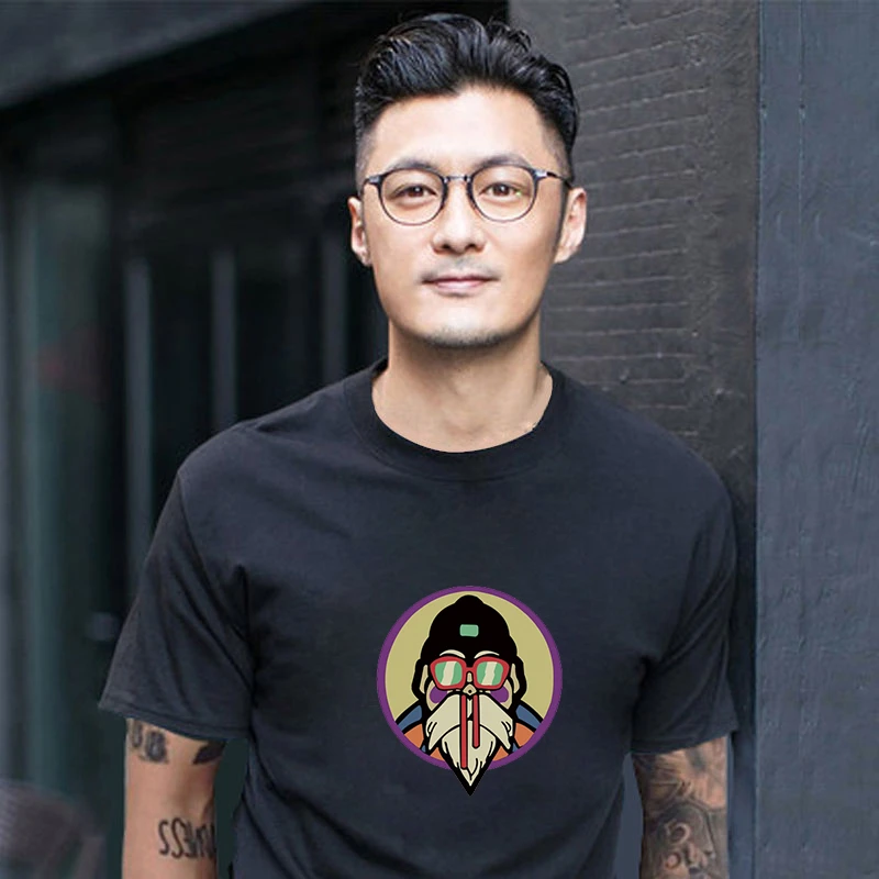 余文乐T恤七龙珠龟仙人ins纯棉英伦雅痞短袖半袖宽松大码动漫上衣