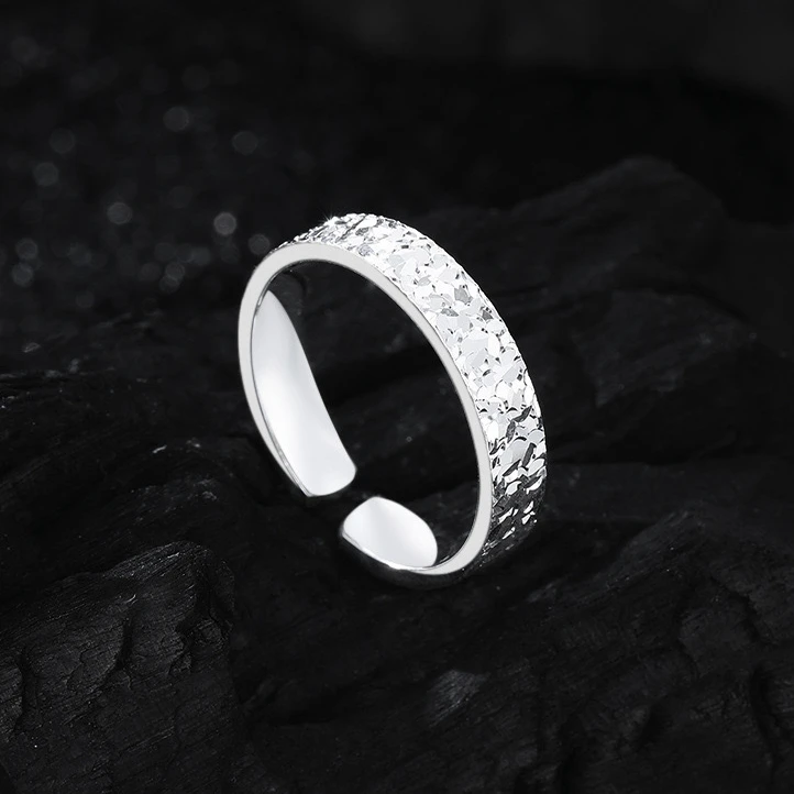 足银戒指 【碎冰冰】龙鳞片戒指时尚开口个性轻奢网红款食指戒