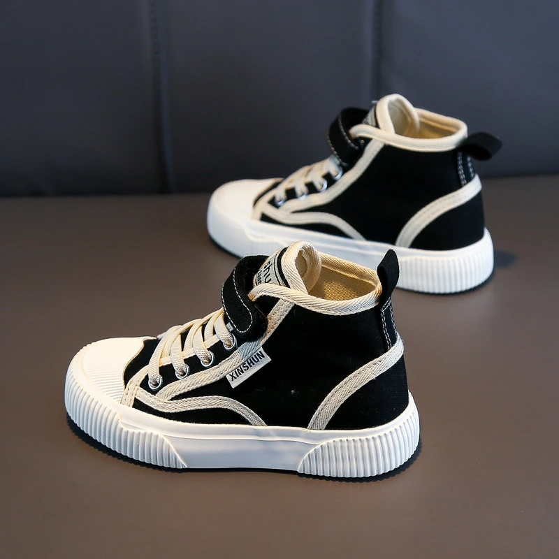 蜡比小星童鞋儿童高帮帆布鞋男童鞋子女童布鞋2022春秋款秋季新款