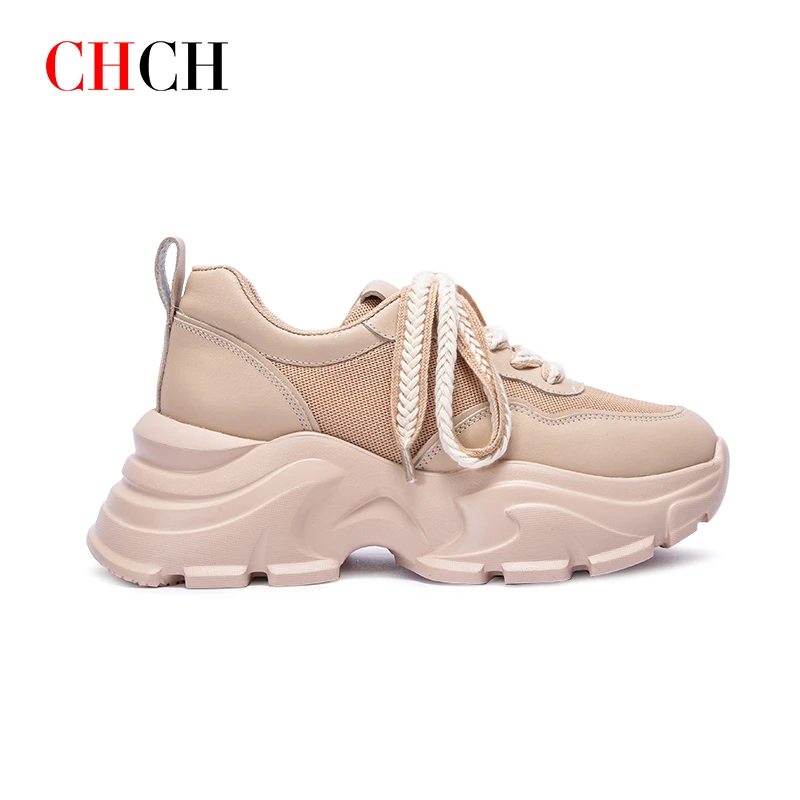 CHCH平衡鞋编制系带撞色潮流运动风老爹鞋女鞋CN1B5831
