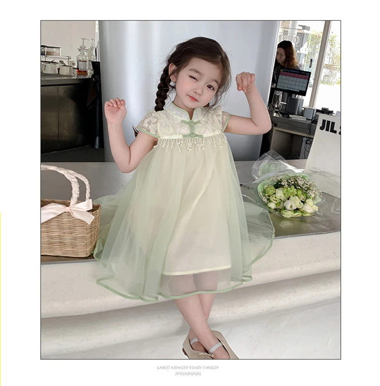 旗袍裙子女童中国风时尚夏季超仙新款小香风女宝宝公主裙夏款童装