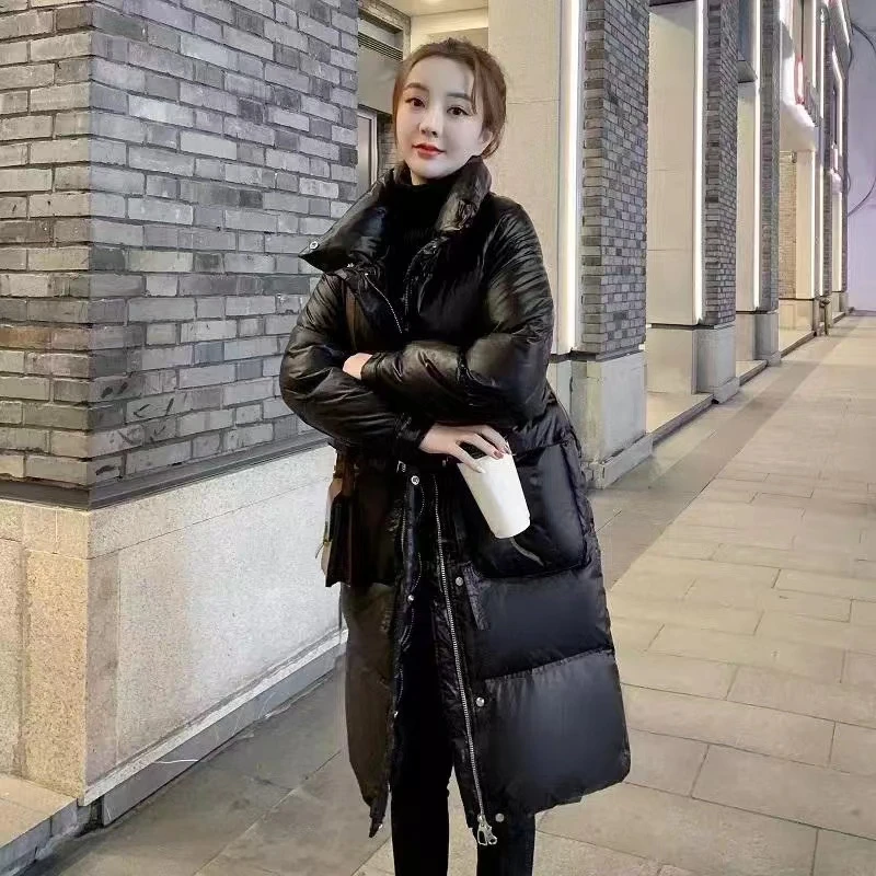 中长款立领工装风羽绒服-602