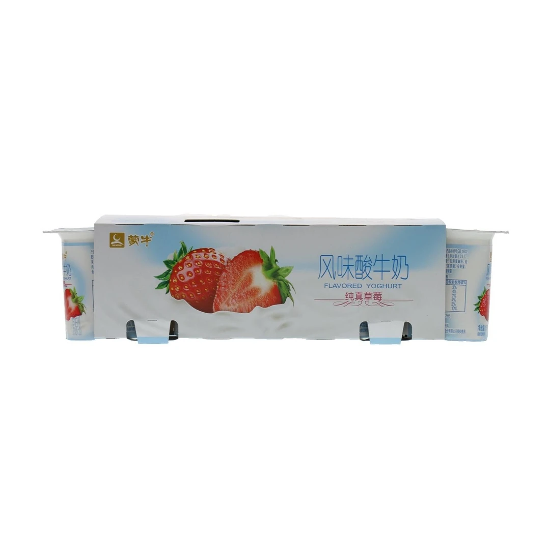 蒙牛八连杯草莓果粒风味酸牛奶100g*8