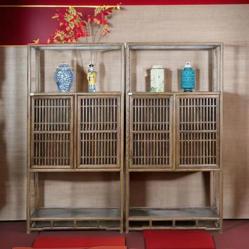 新中式实木博古架展示柜多宝阁客厅茶室茶叶柜置物架摆放架子定制