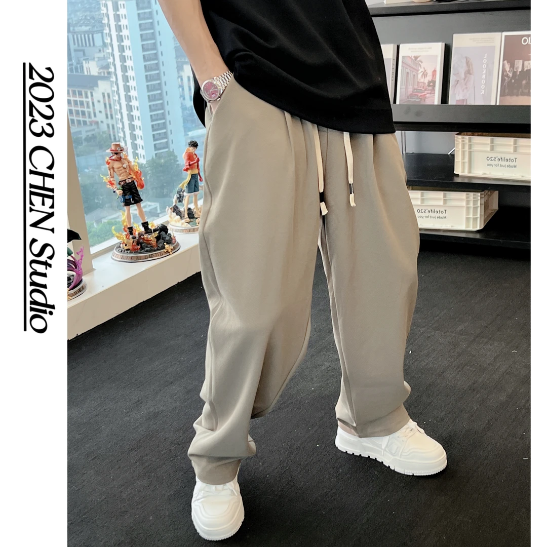 轻仓福利 【021】潮纯色日系简约抽绳卫裤五色百搭直筒宽松休闲长裤
