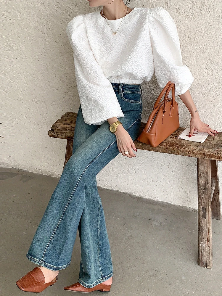 壹（1201-1400）显瘦运动高腰休闲黑色微瑕疵尾货牛仔裤