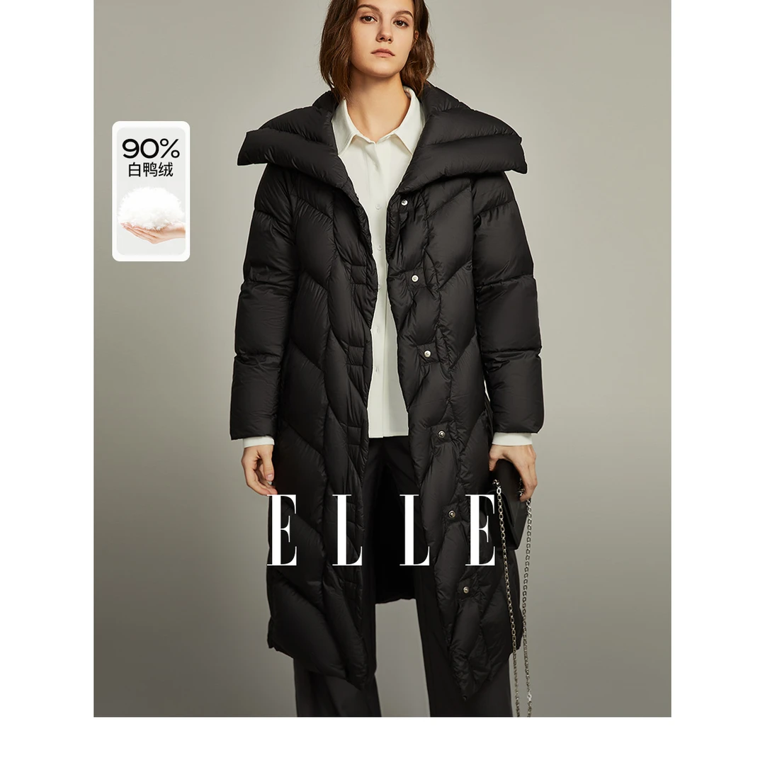 【大叔女装】暗黑内啡肽90鸭绒中长款羽绒服女2024冬新款EY36278