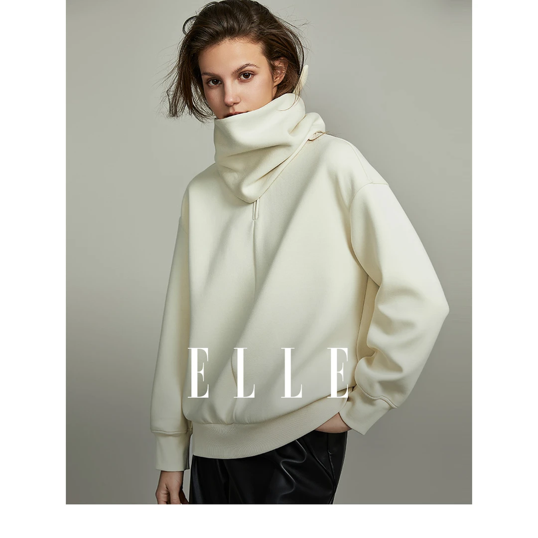 【赵老板专属】EW36574 设计感圆领套头卫衣23秋冬新款宽松显瘦上衣