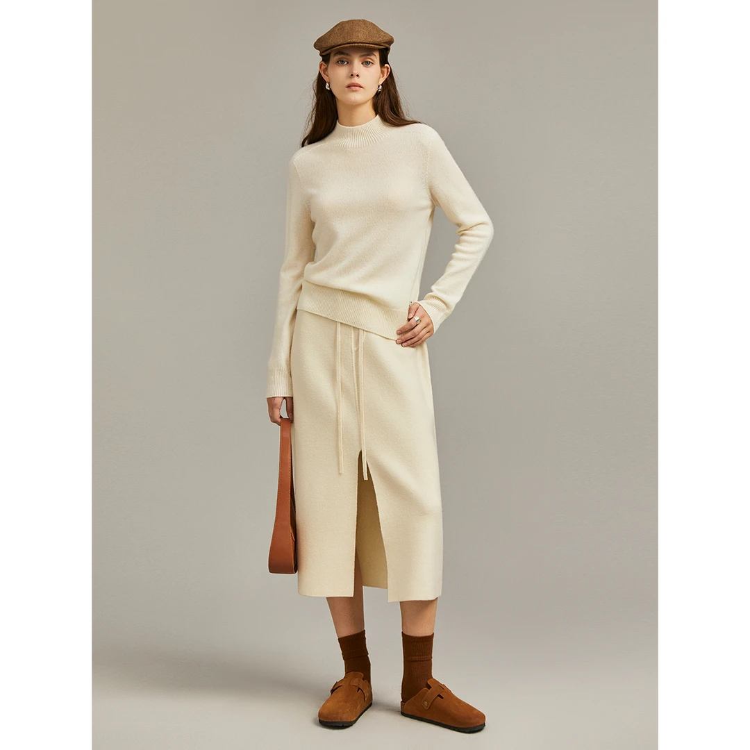 【EM36976】100绵羊毛半高领毛衣女士2023年秋冬新款长袖内搭打底衫