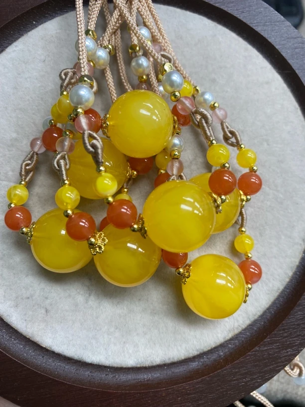 精美设计款蜜蜡卡17毫米单珠锁骨链吊坠多样性发一