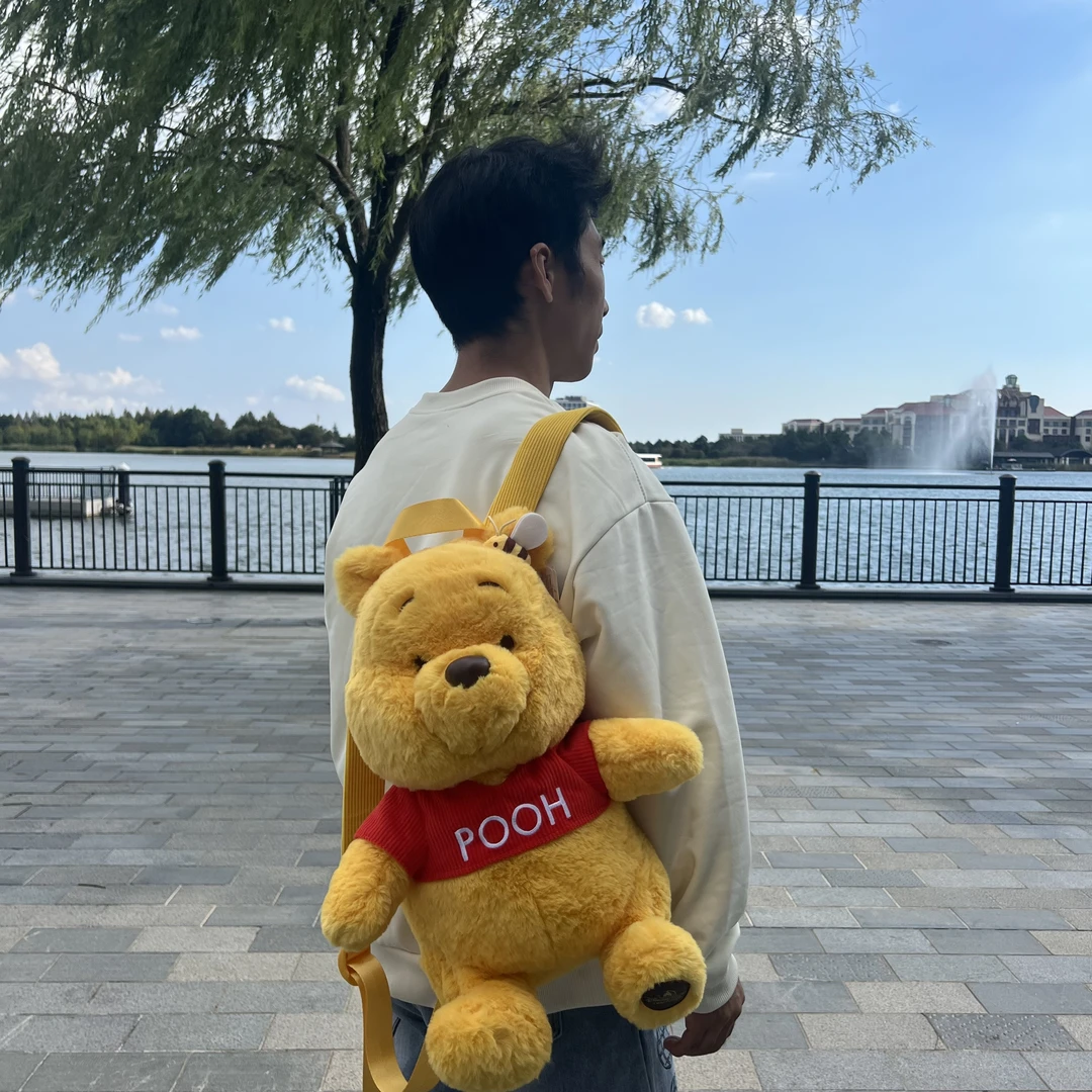 乐园噗噗系列小熊维尼噗噗粉色单双背包零钱包乐园正品
