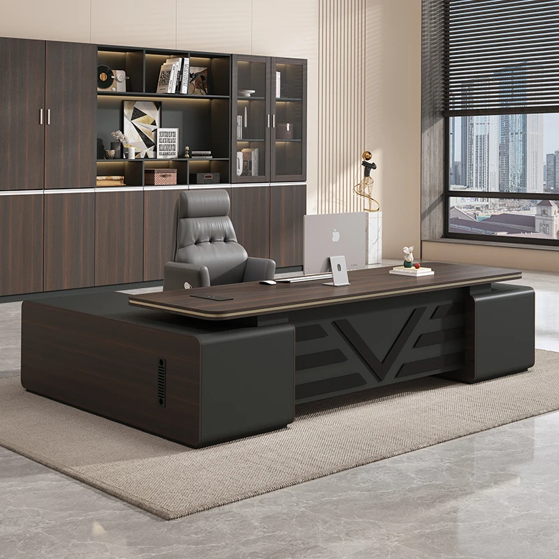梵箭老板办公桌椅组合经理桌总裁桌主管桌简约现代办公家具大班台
