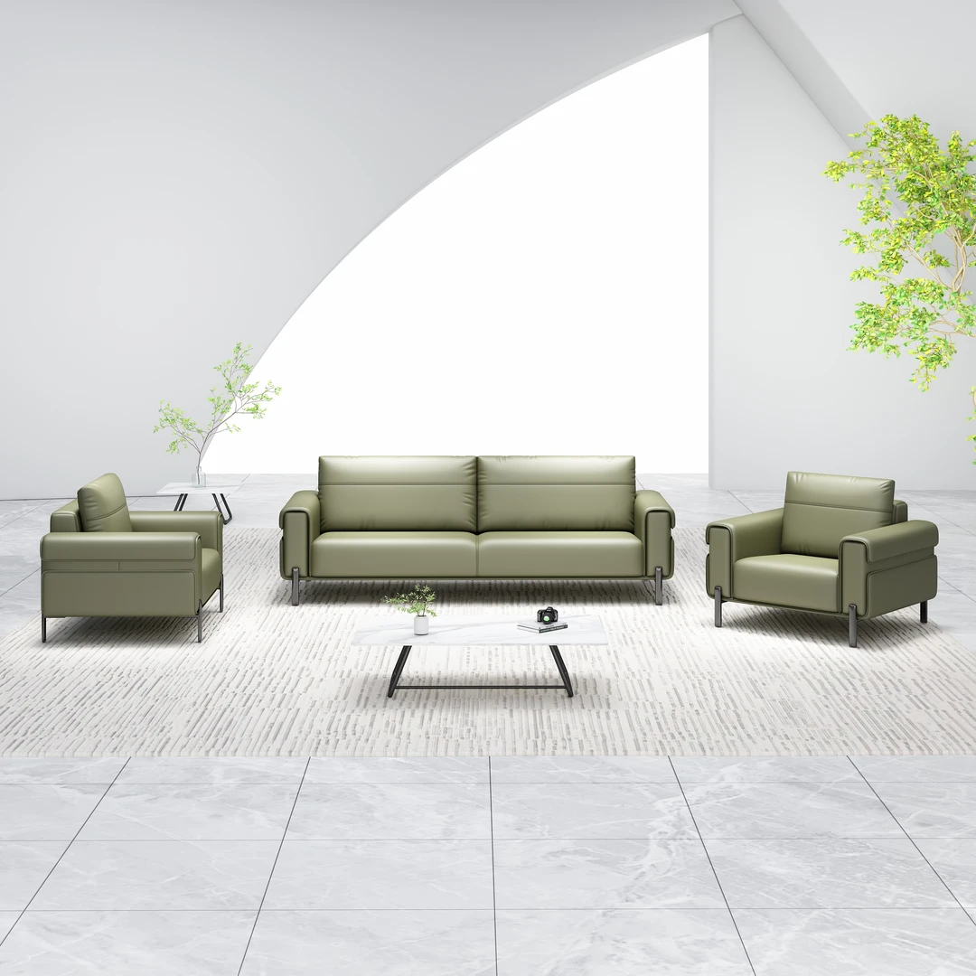 商务办公沙发三人位办公室配套茶几办公家具现代简约接待会客沙发