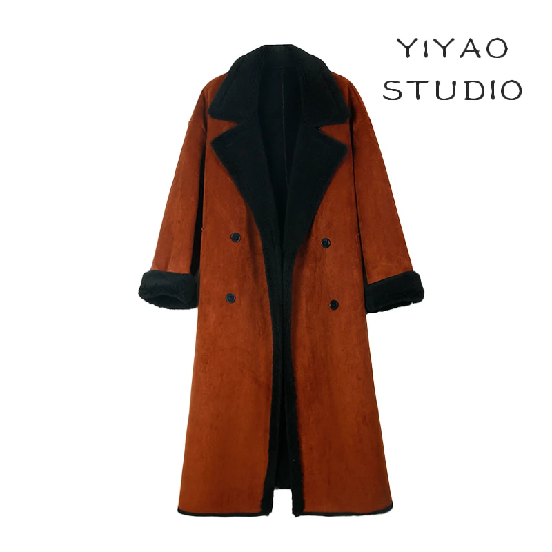 亦瑶定制      秋冬高端气质时尚双面毛呢外套大衣3DWJJ2558