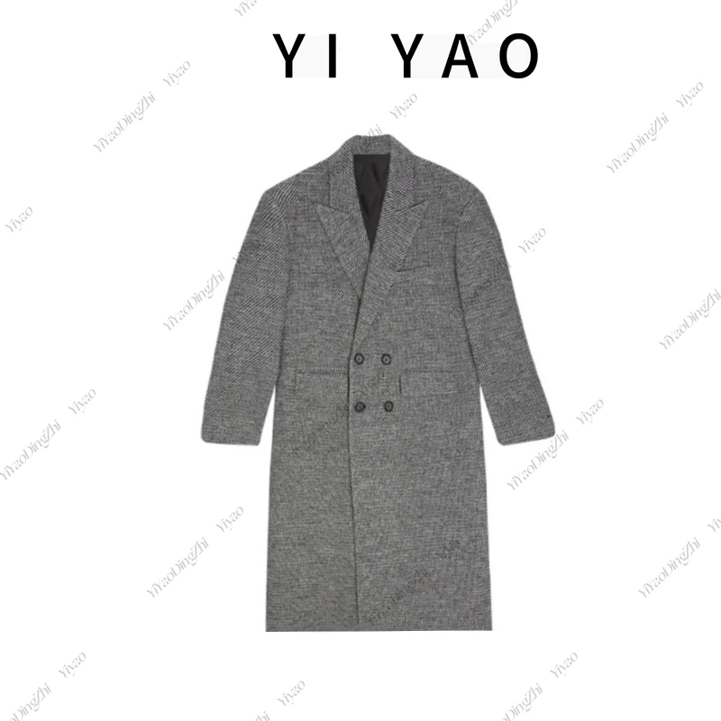 【熙木】 新款高端时尚气质女士宽松中长款外套大衣3DWJJ2902