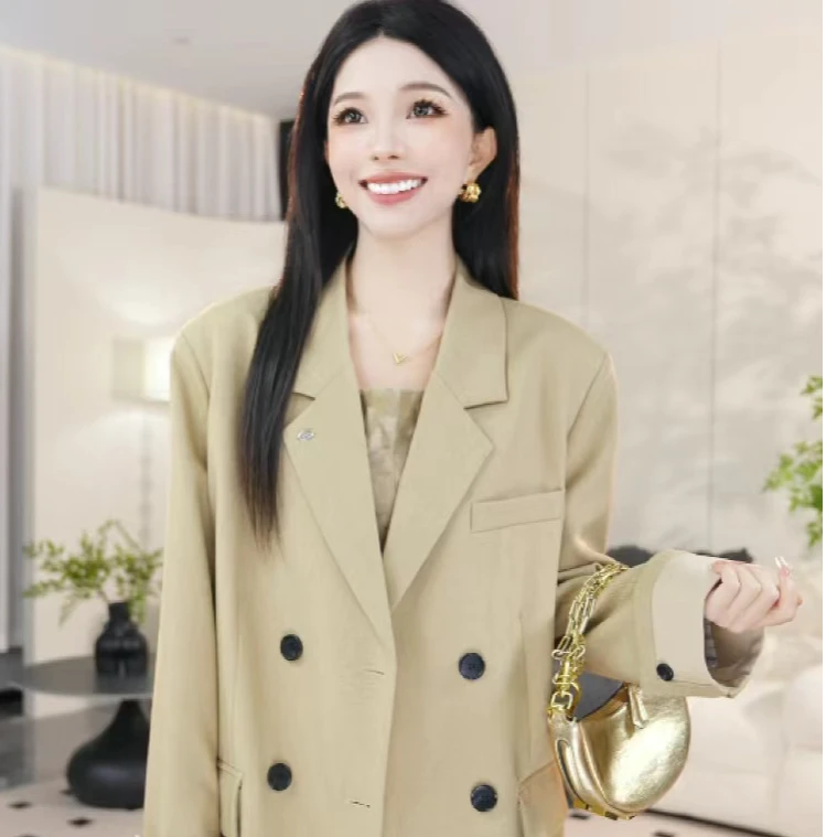 【熙木】气质设计师春季双排扣西装休闲百搭西服女士经典4CWYZ2991