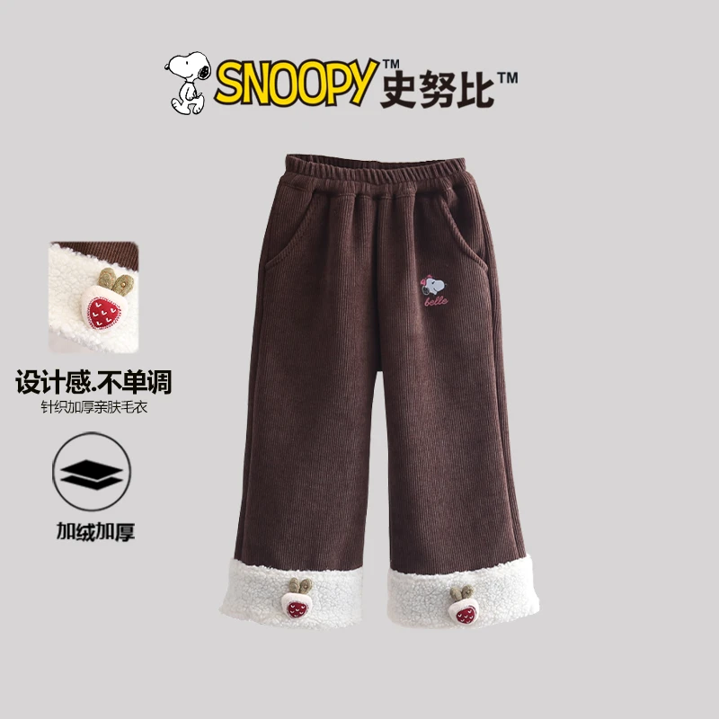 Snoopy/史努比2024秋冬新款加绒亲肤绒洋气草莓兔加绒裤TYD7078