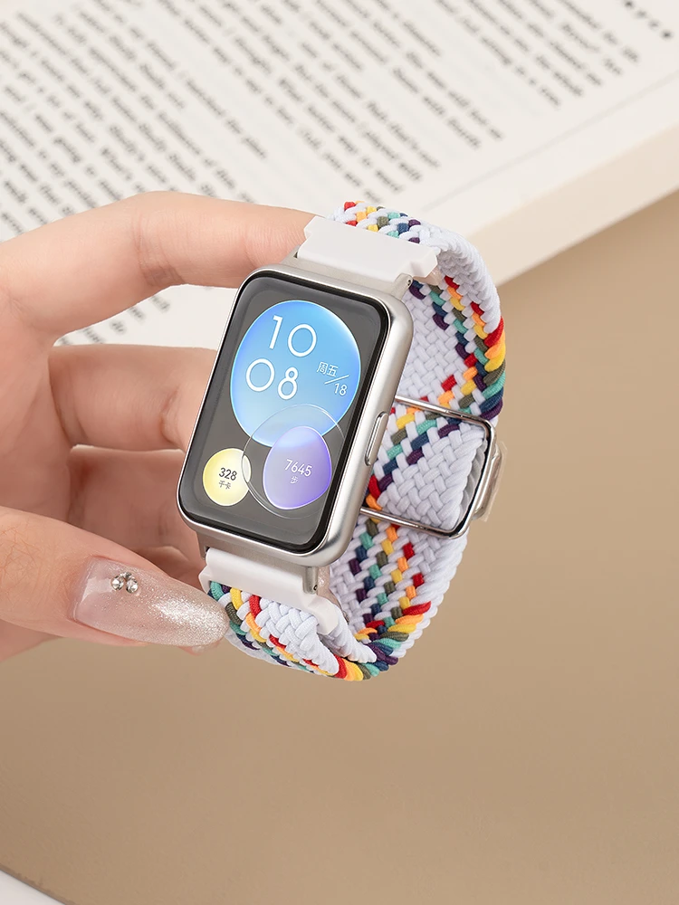 适用华为手表FIT4/3代表带新款WATCH fit4编织磁吸时尚4pro替换带
