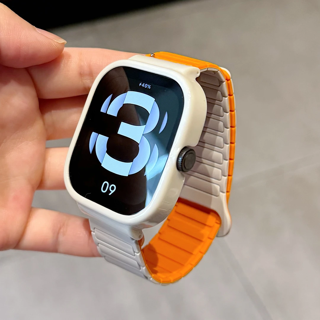 适用红米redmi watch5/4/3/2/1工装款回扣磁吸硅胶带时尚3青春版