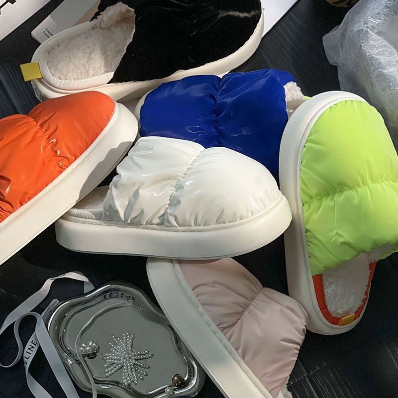 蚂蚁之恋乳胶中底抗菌内里保暖防泼水棉拖鞋ins简约百搭外穿增高