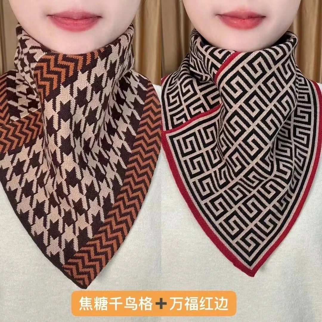 今年新款围脖时尚秋冬季护颈韩版防寒百搭脖套保暖气质三角围巾yj