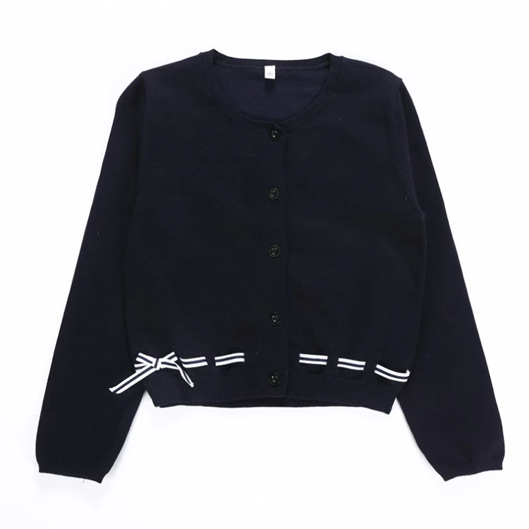 3A1-2藏青色蝴蝶结毛衣