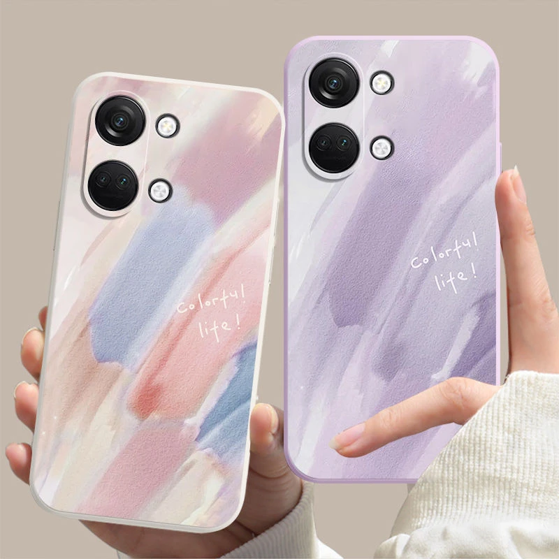 适用OnePlus一加ACE2V彩绘涂鸦新款手机壳PHP110液态硅胶全包边保
