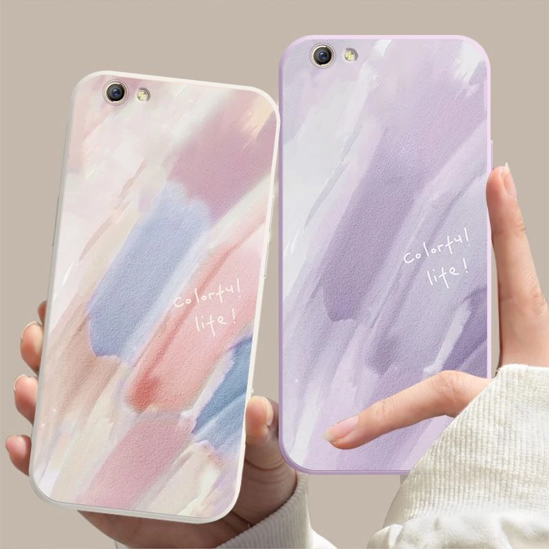 适用OPPOR9S R9SK R9Sm R9St彩绘涂鸦新款手机壳液态硅胶全包边保