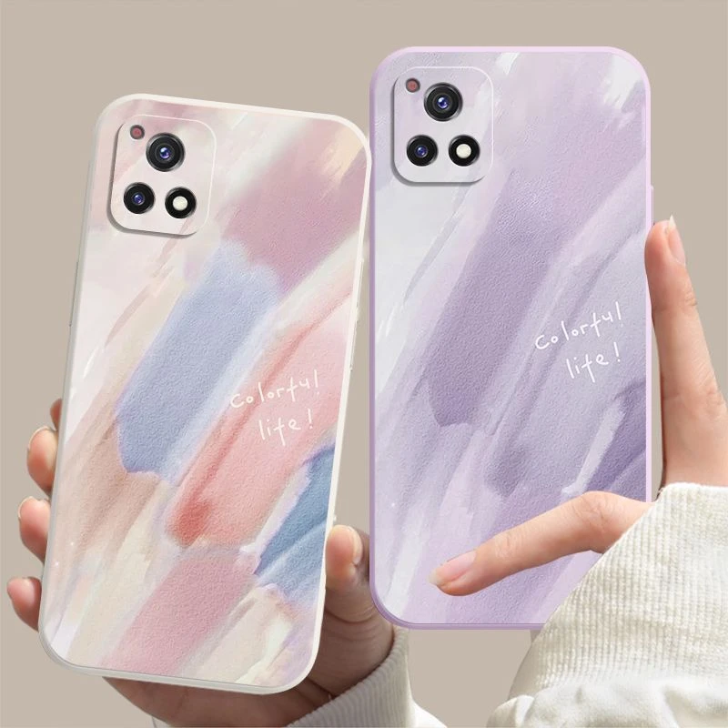 适用vivoY31S Y31S标准版彩绘涂鸦新款手机壳液态硅胶全包直边保