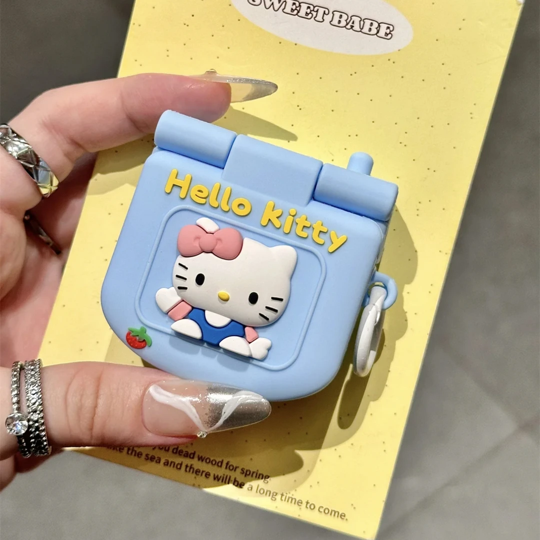 翻盖补妆镜凯蒂猫苹果蓝牙无线AirPodsPro耳机套2代3代保护壳4代