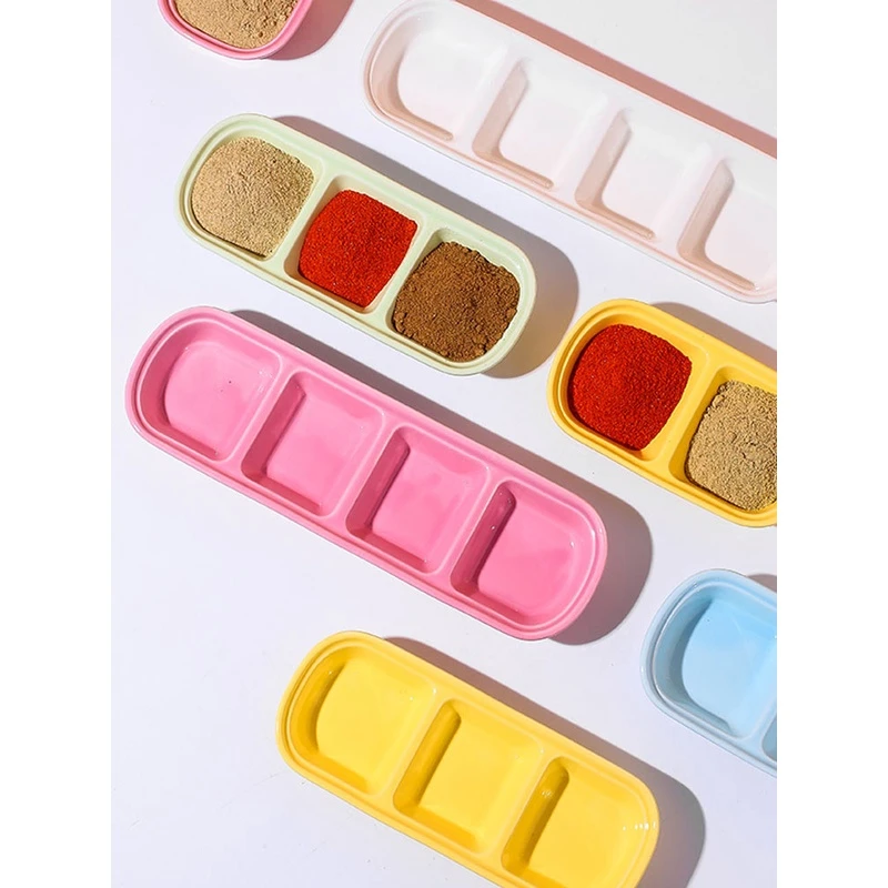 鹦鹉猫咪食盒食碗陶瓷味碟家用调料碗葱姜蒜分格盘可爱醋碟碟子