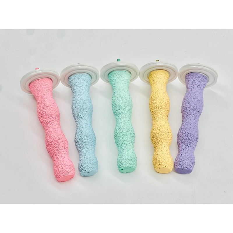 出口玩具鹦鹉糖葫芦波浪防滑磨爪棒 树脂恒温栖息站杆站棒磨砂