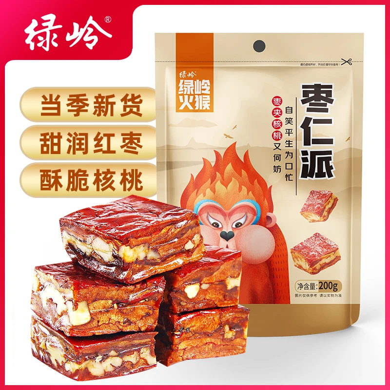 绿岭绿岭火猴优选观赛搭子即食坚果休闲零食小包装枣仁派200g*1袋