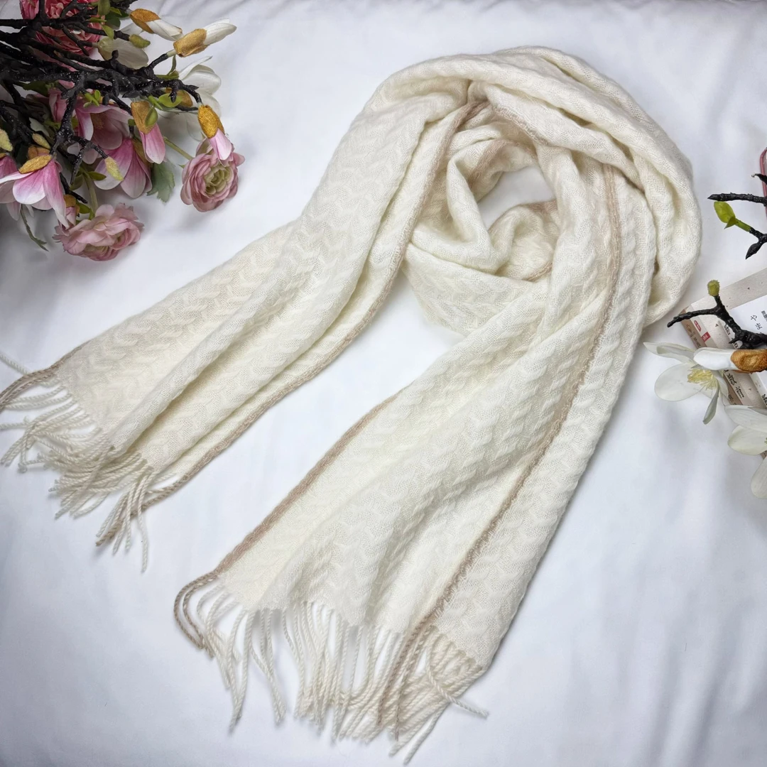 羊绒围巾秋冬季保暖针织流苏围脖高端百搭护颈围领男女围巾女冬季