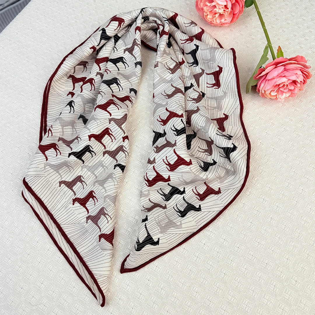 真丝羊毛方巾气质减龄62*62丝毛小方巾