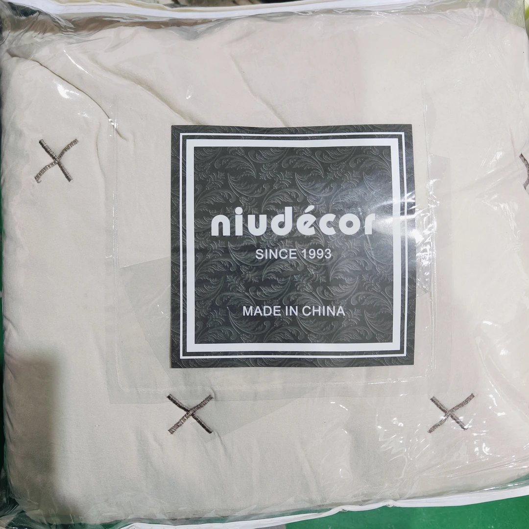 外贸出口卡其色刺绣空调被二件套尺寸约170*220左右加一个枕套