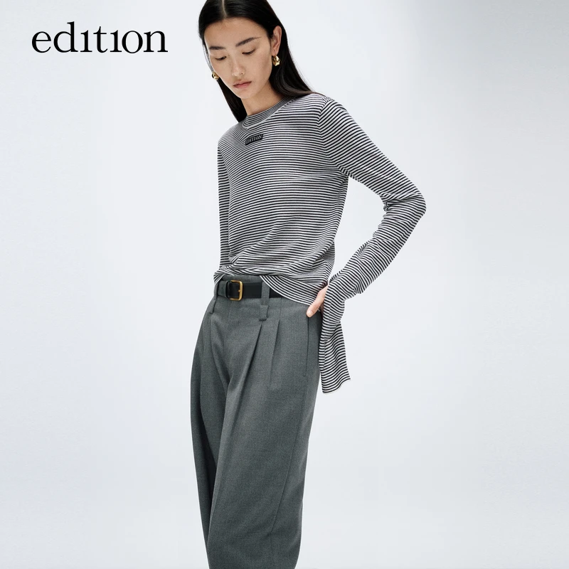 【商场同款】edition2024春新款偏长开衩衣袖羊毛衫#EBD1SWT002