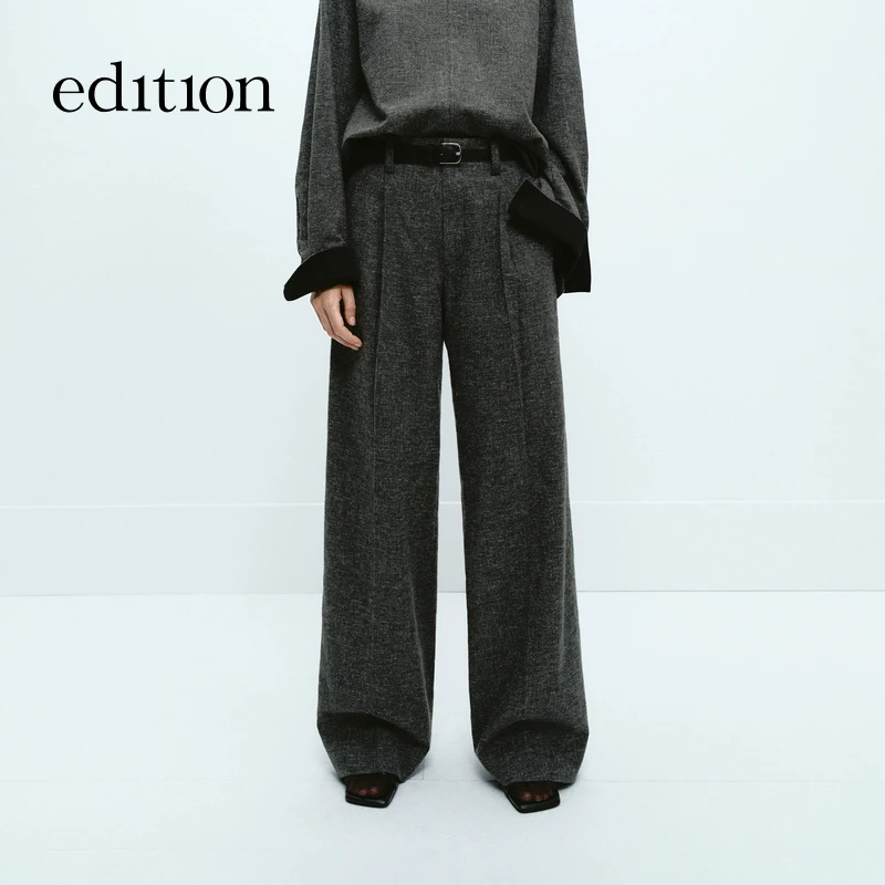 【商场同款】edition冬季款亚麻直筒西裤#EBD4PAT001