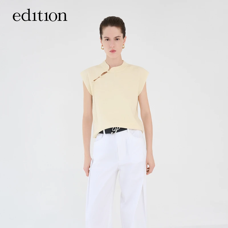 【商场同款】edition2023夏款新中式醋酸针织背心女#EBD2SWTT10