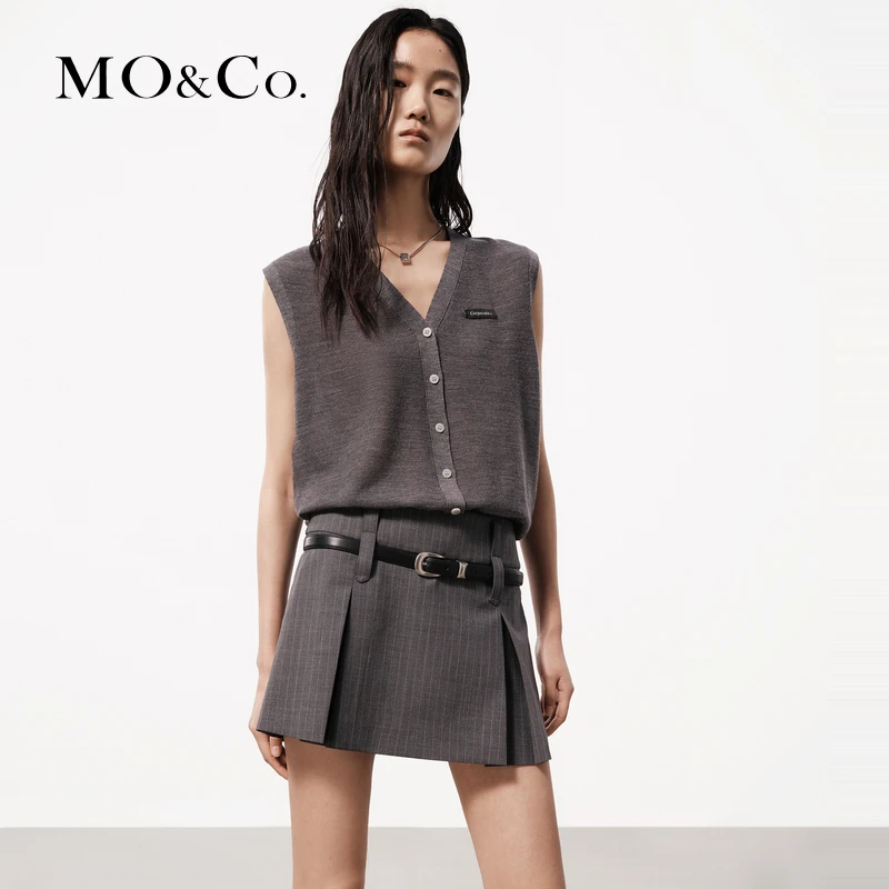 【C+系列】MOCO针织衫开衫春夏细支绵羊毛织唛胸牌薄款MBD2CAR008